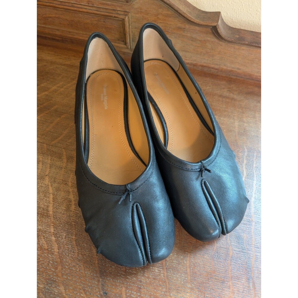 Maison Margiela Tabi New Ballerina 30 Pumps Heel Split Toe 41/ 10 Black Leather